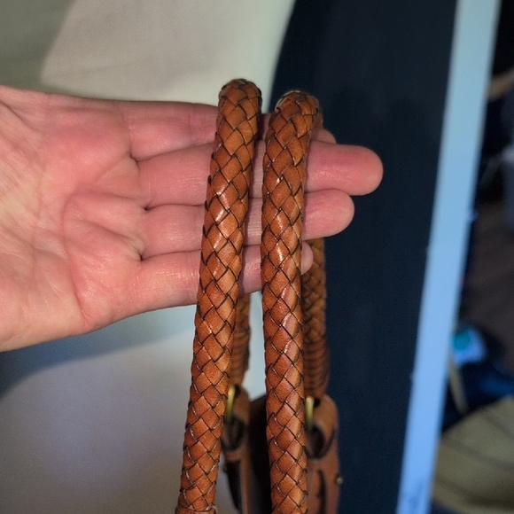 Cole Haan Tan Woven Leather Shoulder Bag - Picture 7 of 7